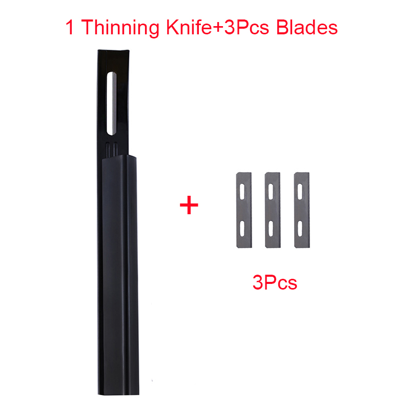 Cuchillo de seguridad para cortar cuero, herramienta para biselar con 3 cuchillas, herramienta para cortar cuero: Black-3Pcs Blades