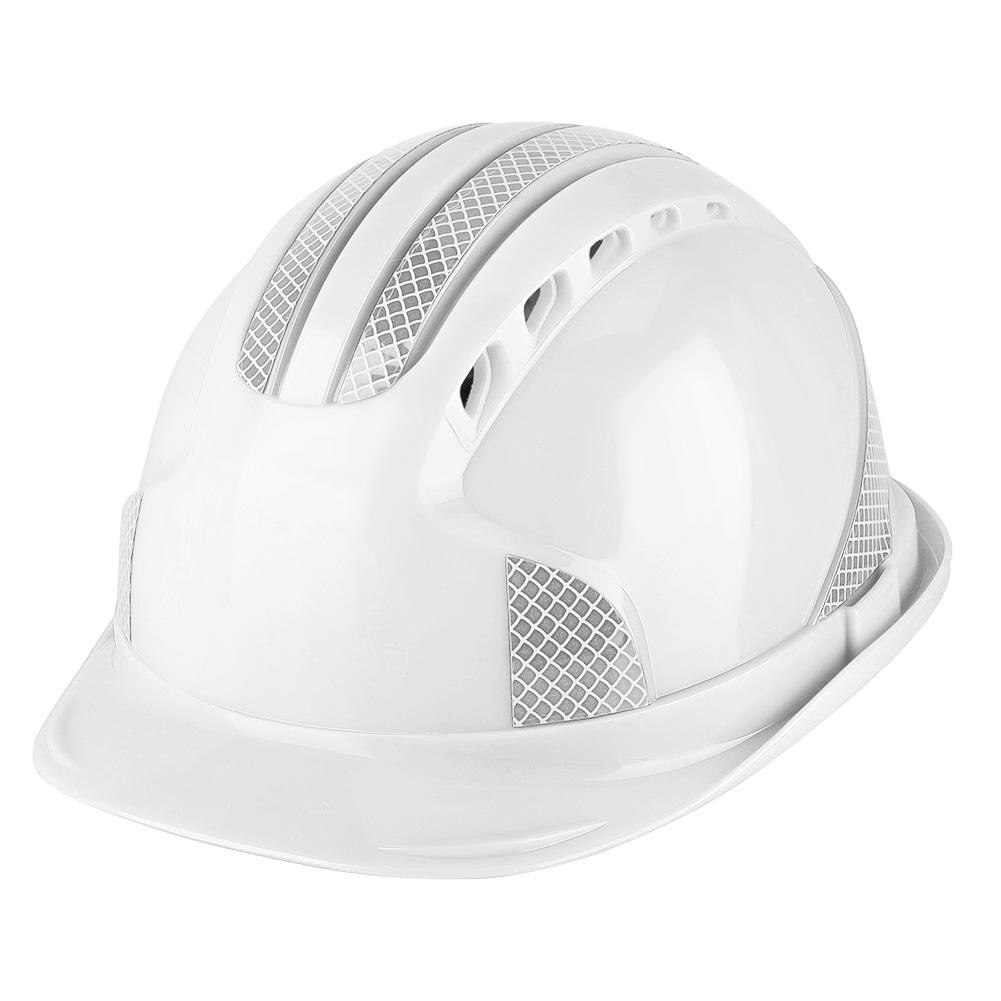 Casquette de protection pour chantier de Construction, respirante, en ABS, rigide, à rayures réfléchissantes, casque de sécurité: white