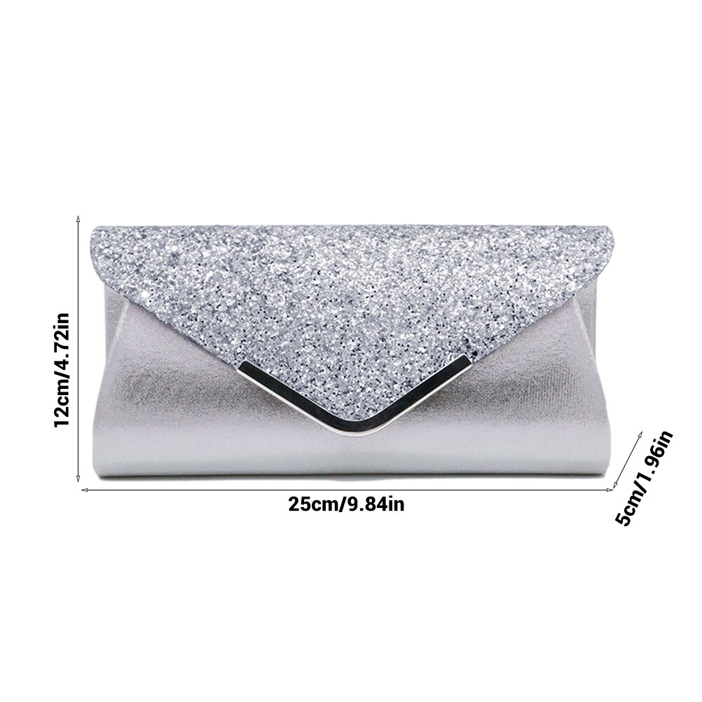 Vrouwen Avondtasje Glitter Clutch Bag Meisjes Bruiloft Chain Sequin Schouder Pack Purse Party Banket Handtas