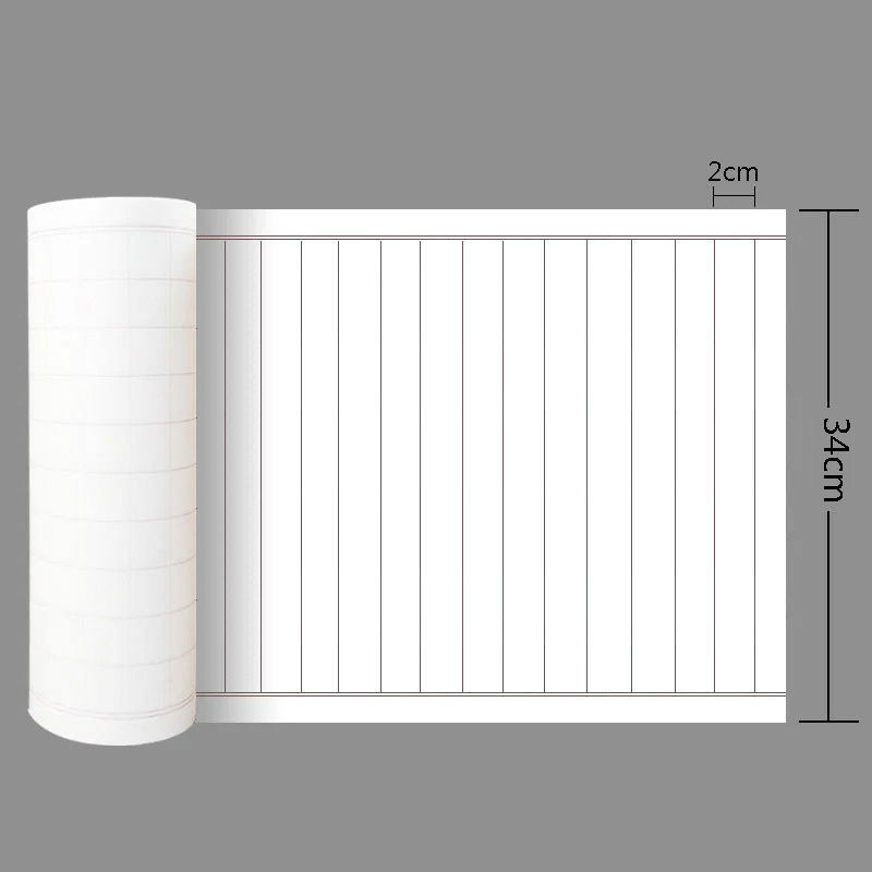 Thicken Half Ripe Xuan Paper Beginner Regular Script Calligraphy Paper with Vertical Grids Running Script Xuan Paper Riisipaperi: 0.34x20m / A
