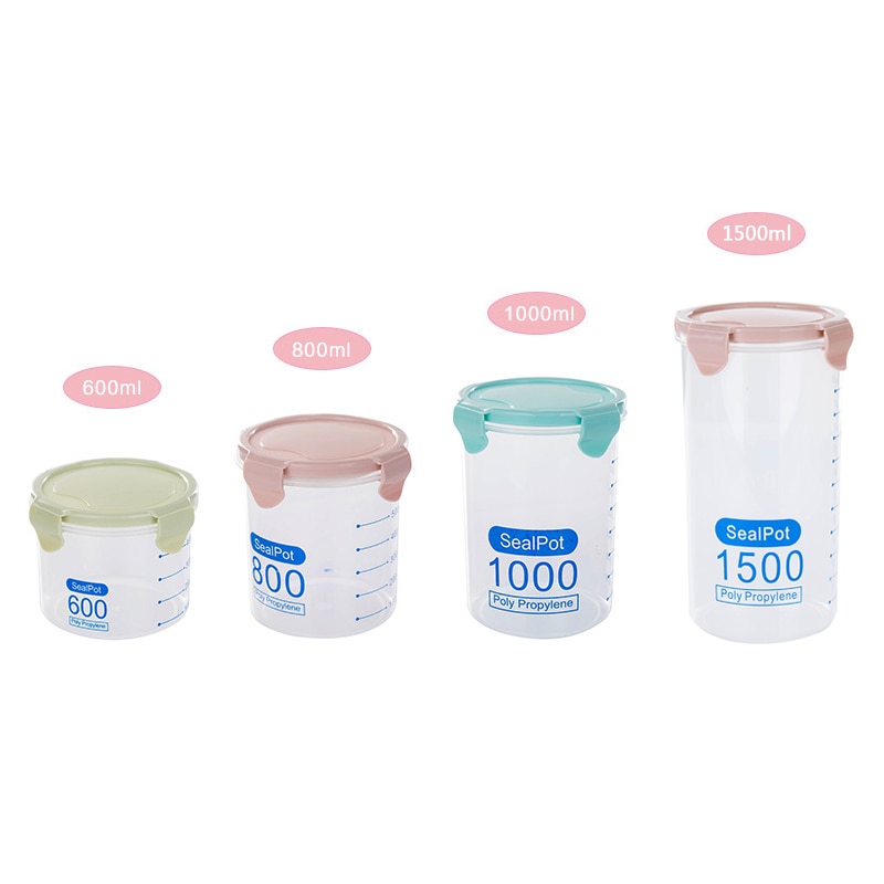 Kitchen Food container Seal pot tea coffee candy Storage Tank Plastic Cereals Snacks Box cookijavascript:;e canister jars for sp