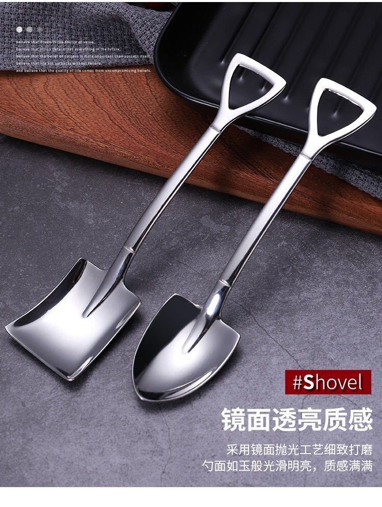 Innovative Metallic Spoon 2 Style Silver Gold Spoon Home Watermelon Spoon Dessert Ice-cream Cake Spoon Teaspoon Party Supplies