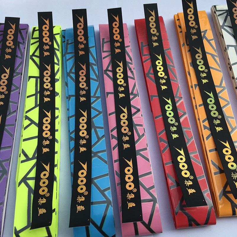 (10 unids/lote) marcas Topo geométrico adherente sensación agarres de repuesto/raqueta de tenis/raqueta de bádminton/squash