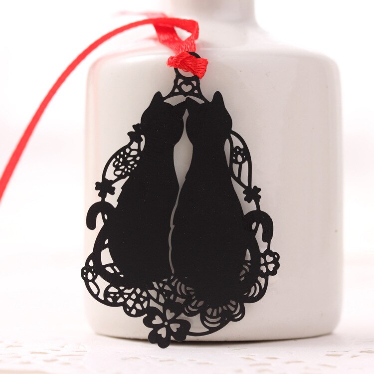 1 pz Coreano Cancelleria Gatto Nero Serie di Metallo Segnalibro Busta Venduto mini Segnalibro