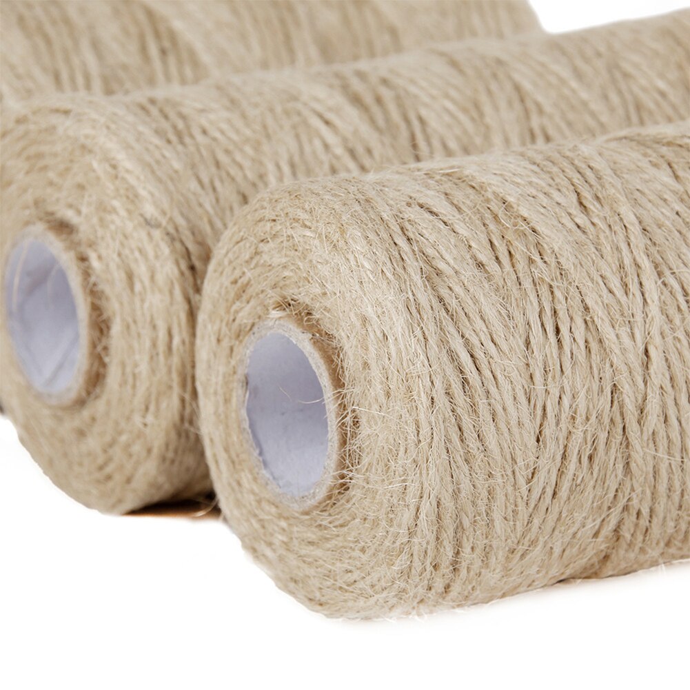 Cordel de Yute Natural de 100M, cuerda de cáñamo, hilo para , boda, , envoltura, bricolaje, floristería, artesanía