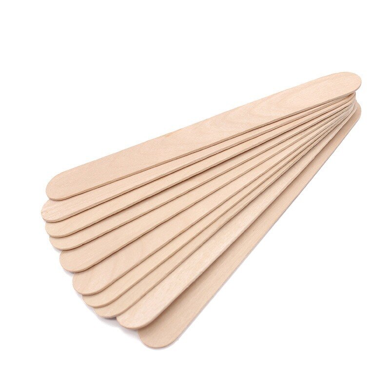 Wax Stok Plastic Multi-Functionele Uitstrijkje Neus Ontharing Gereedschap Waxen Hout Sticks Houten Professionele Ontharing Accessoires: Wood-10PCS