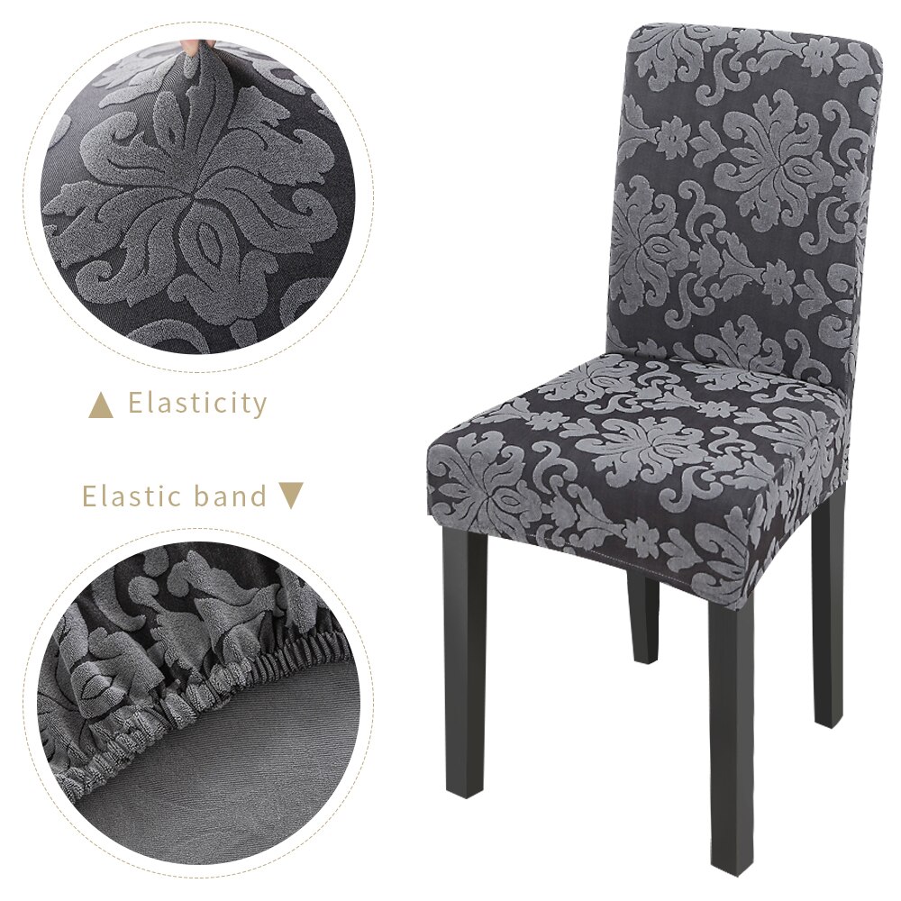 Elastic Chair Cover Printed Removable Jacquard Slipcover Anti-dirty Dining Seat Cover Protector For Home Restaurant Hotel Office