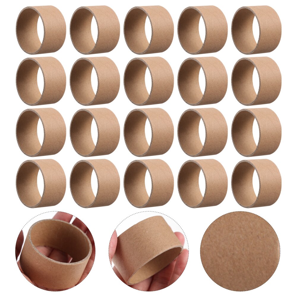 20Pcs Brown Cardboard Tubes Children Painting Paper Rolls DIY Accessories