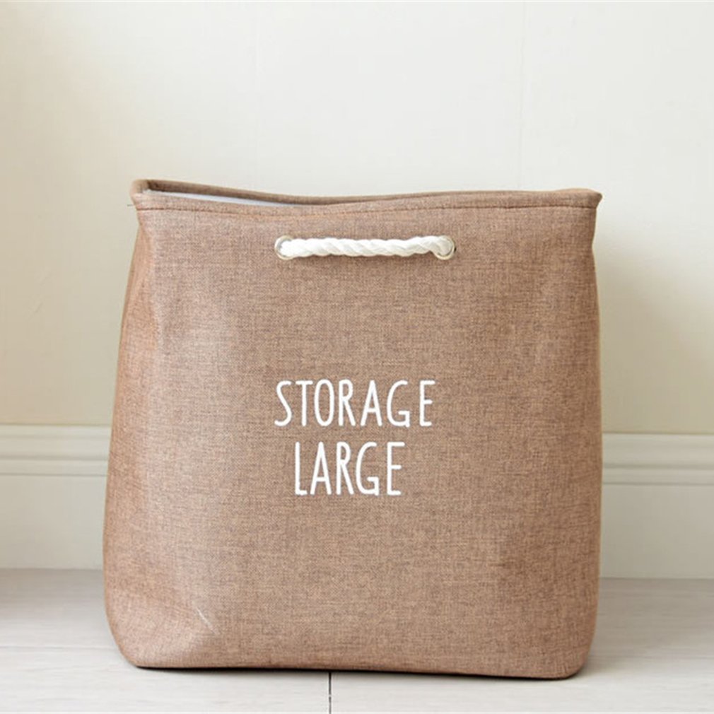 Large Storage Open Laundry Bucket Light Brown Cleaning Bag Bucket Home Case For Homeuse Bag Case Kep Bathroom