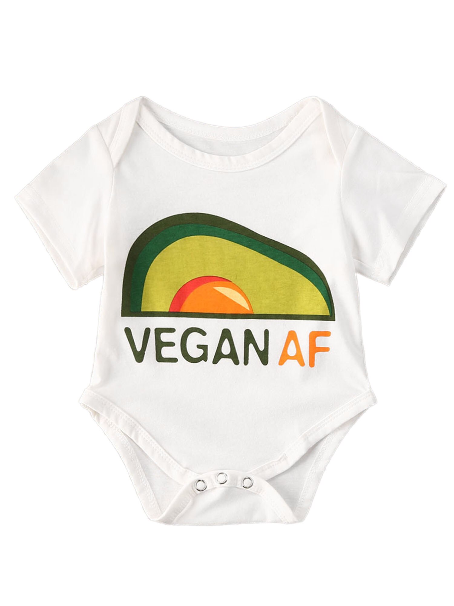 Neugeborenen Baby Mädchen Sommer lässig Lustige Avocado Gedruckt Kurzarm Karosserie Kleidung 0-24M: D / 18m