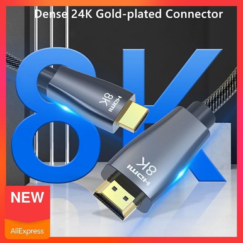1m 2m 3m 8k 4k hdmi kabel 60hz v2.1 hdr højhastigheds 48 gbps til samsung lg sony tcl  ps5 ps4 splitter switch audio video 1080p 3d c