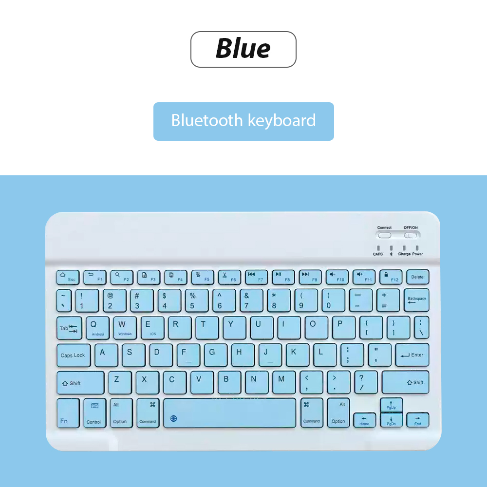 Bluetooth Wireless Keyboard Universal Mobile Phone Tablet Keyboard And Mouse Mini Bluetooth Keyboard Ipad Keyboard Accessories: dark blue