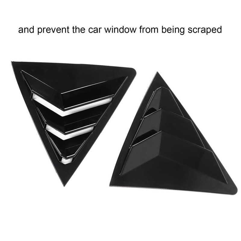 Rear Side Window Louver Gloss Black Anti Scratch ABS Strong Side Window Vent Scoop Louver for Car
