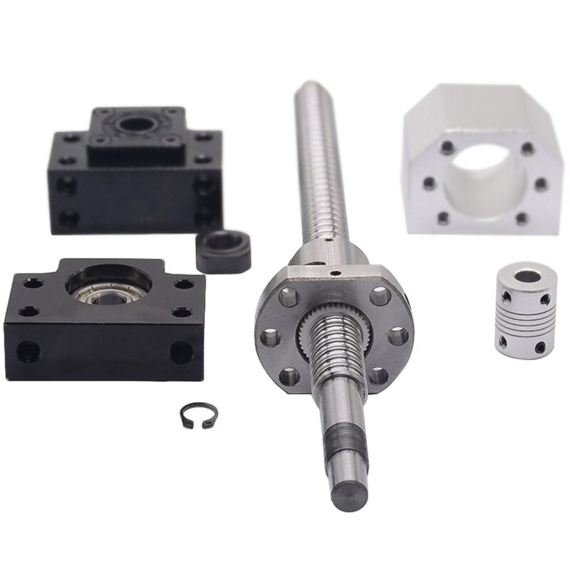 SFU1605 CNC Ball Screw 1605 Ball Nut + Nut Housing BK / BF12 End Support CNC Lathe Accessories