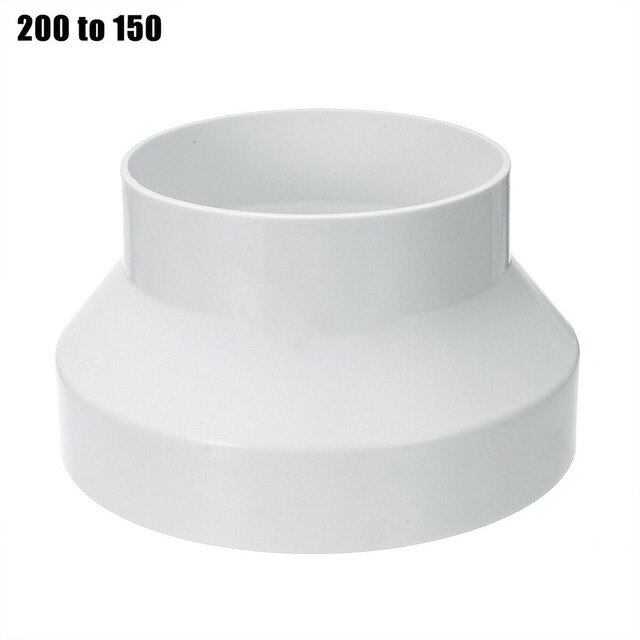 1PCS ABS Ventilation Pipe Reducer Adapter Pipe Fittings 110to100/150 To100/200to150 Ventilation FanPipe Exhaust Duct Connection: 200 to 150