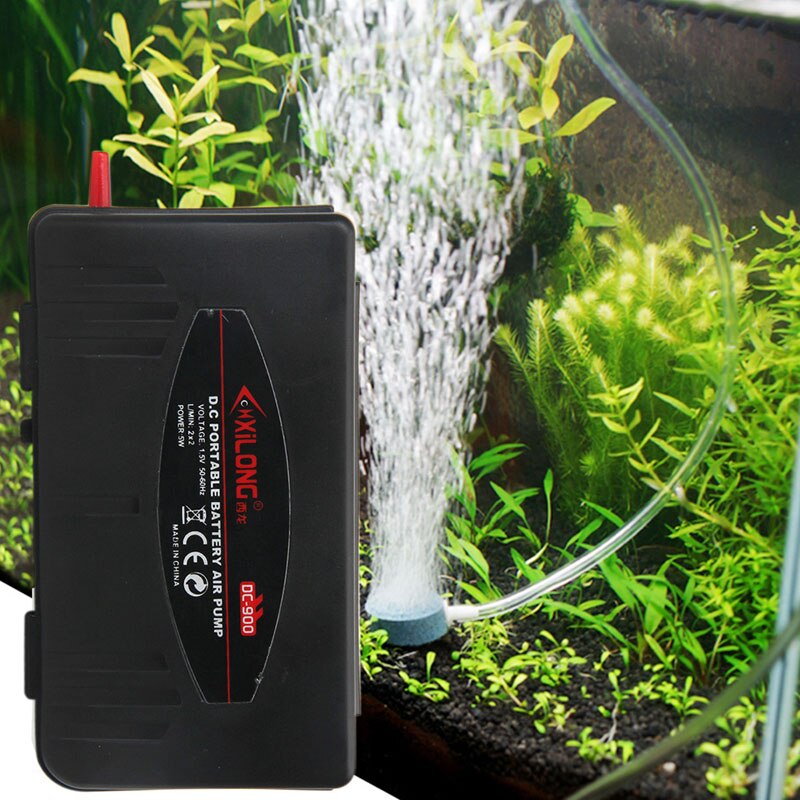 Aquarium Battery Operated Fish Tank Luchtpomp Beluchter Zuurstof Met Lucht Steen 5W