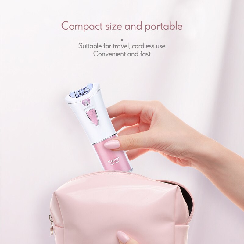 Kemei Electric Epilator Women Hair Removal Painless for Battery Shaving Machine Trimmer Facial Bikini Cordless Body F30