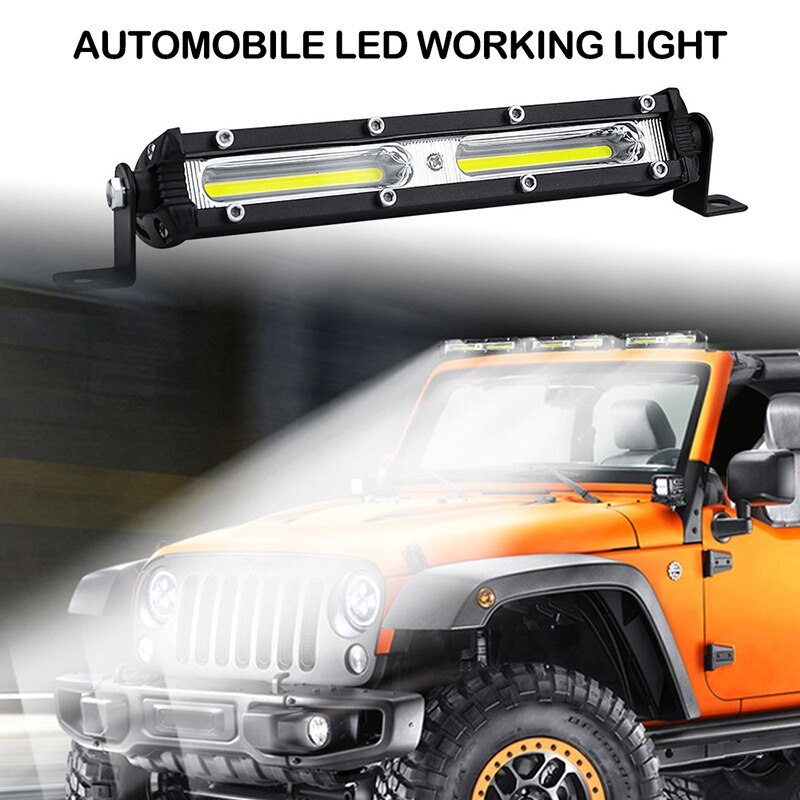 Car LED Work Light 12V-24V LED COB Spotlight Work Light Bar 6000K Strip light for car Auto Truck Lorry Trailer SUV Spot Fog Lamp