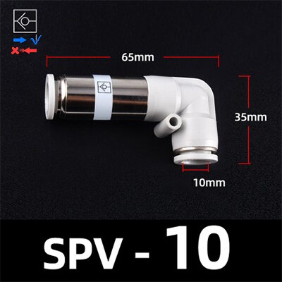 Pneumatic check valve hose straight pipe L-shaped partition SPU SPV SPM-4 6 8 10 12 air compressor quick air pipe plug connector: SPV-10
