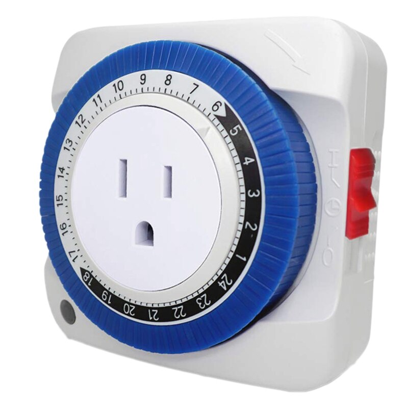 Outlet Timer Switch 24 Hour Plug-in Electric Mechanical Outlet Timer Switch Outlet Mechanical Timing Socket US Plug: Default Title
