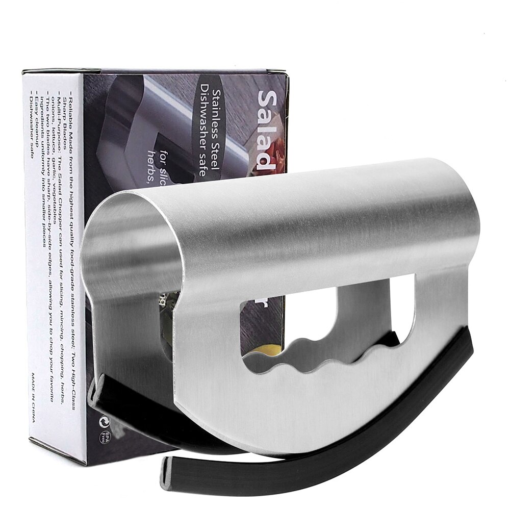 All Stainless Steel Double Cut Salad Salad Chopped Vegetable Cheese Cheese Cut Knife Vanilla Knife: Default Title