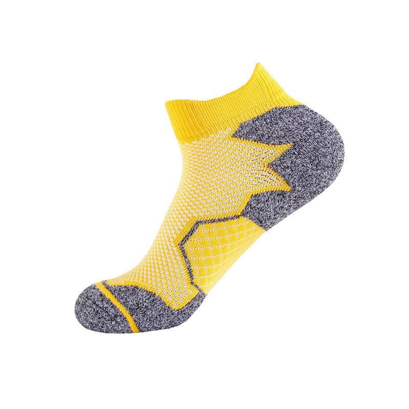 Frauen Basketball Sport Socken draussen Elite Sportlich Badminton Lauf Nicht-Unterhose Schweiß-saugfähigen Komfortable Atmungsaktive Socke: Gelb
