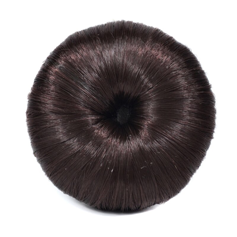 Synthetic Hair Accessory Chignon Meatball Head Donut Chignon Hair piece Bun: DARK BROWN