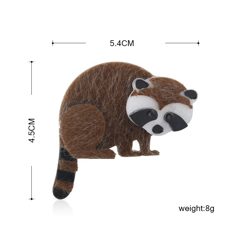 Blucome Lebendige Cute Waschbär Bär Broschen Acryl Metall Leder Tier Brosche Hemd Kragen Revers Abzeichen Für Junge Mädchen Kinder