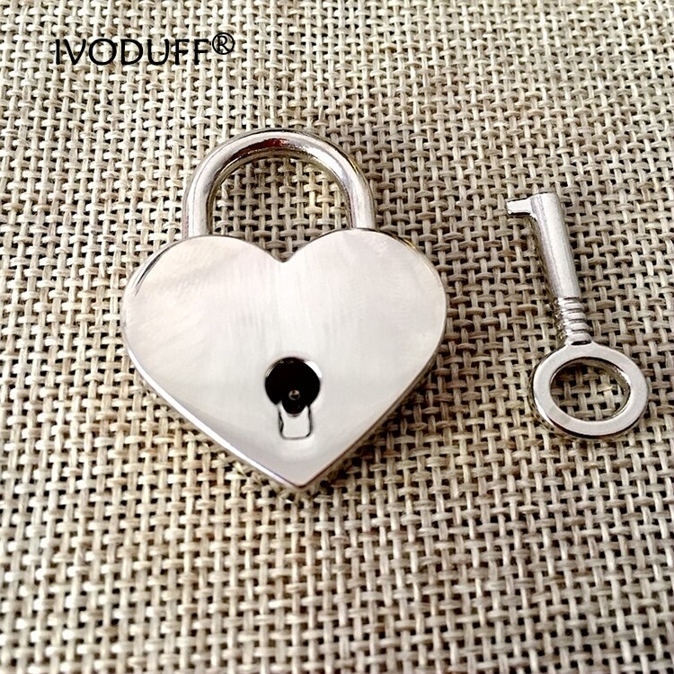 1 pièce coeur rétro métal mini cadenas sac valise valise clé serrure avec clé