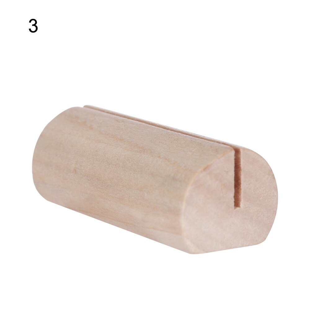 1PC natural wood note holder photo holder office desk business card message holder wedding crafts desk decoration base crafts: 3
