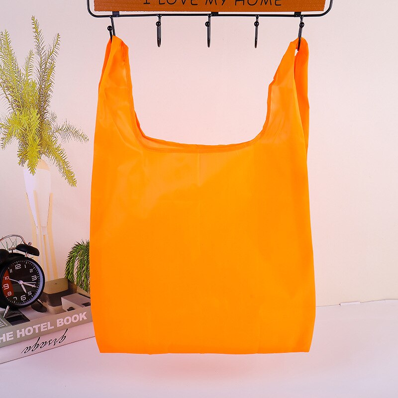 Shopping Bag riciclabile Ecologico Riutilizzabile Viaggi Tote Sacchetto di Nylon Piegante della Borsa del Sacchetto di Libro Stampato Sacchetto: Arancione