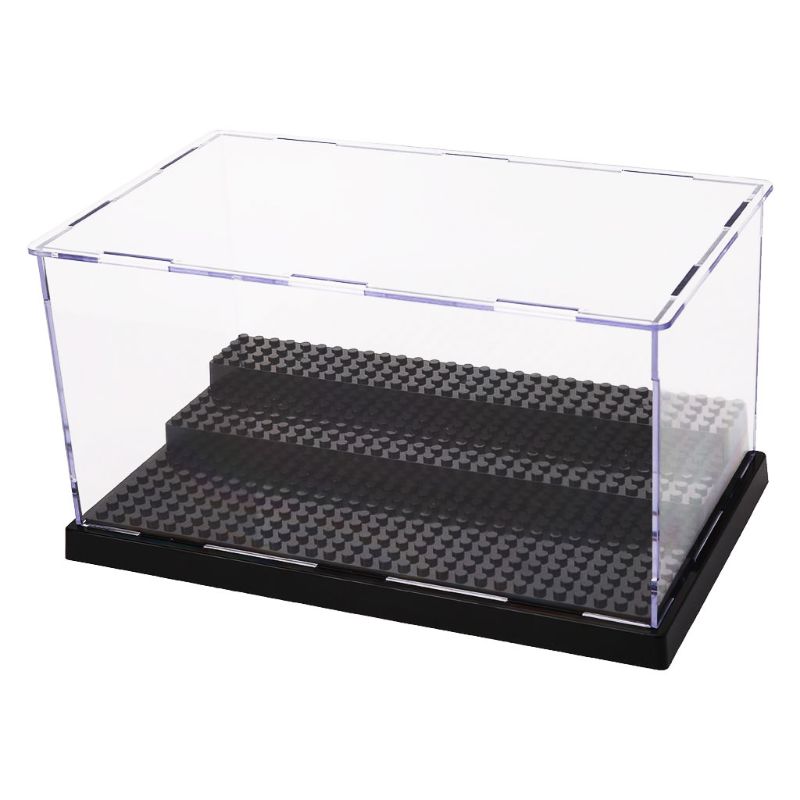 Display Case Box Dustproof ShowCase For Blocks Building Blocks Bricks Toy: Black