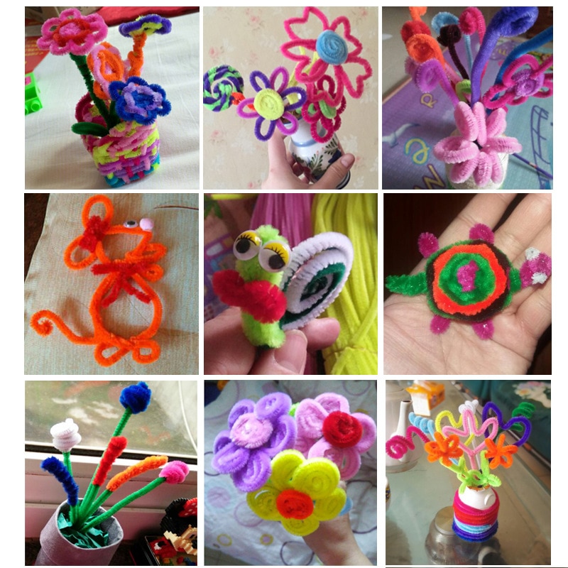 50/100Pcs Multicolour Chenille Stelen Chenille Handgemaakte Diy Art Ambachten Materiaal Kinderen Creativiteit Handwerk Kinderen Speelgoed