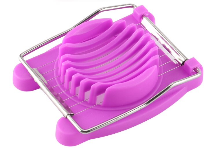 3 Kleuren Roestvrij Staal Gesneden Ei Slicer Sectioner Cutter Mold Multifunctionele Eieren Splitter Cutter Kitchen Tools: Paars