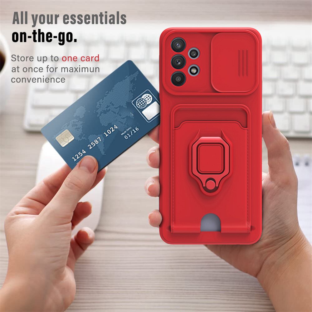 Funda de silicona con soporte magnético para Samsung Galaxy A53 5G, cubierta de silicona Sumsung A 53 SM-A536B , protección de cámara, ranura para tarjeta