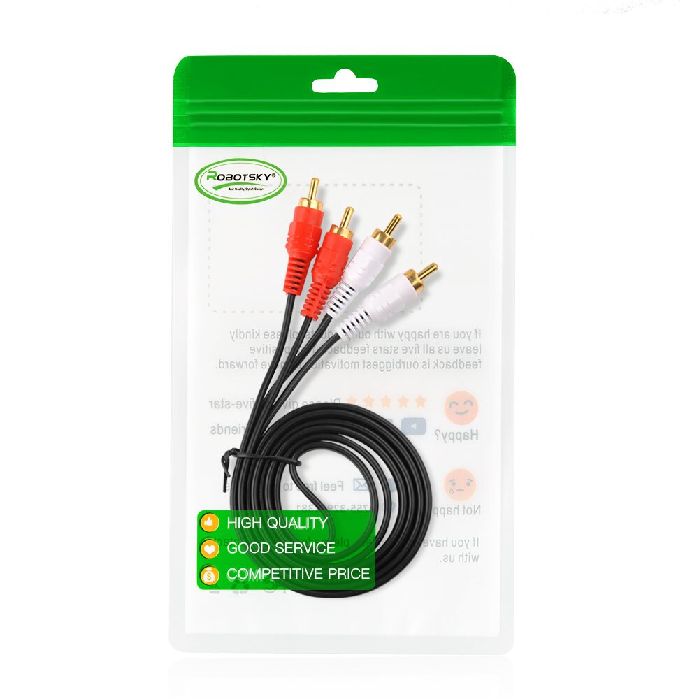 Gold Plated 2RCA Male to 2 RCA Male Cable RCA Audio Cable AV Cable 1.5M 3M 5M for DVD TV CD Sound Amplifier