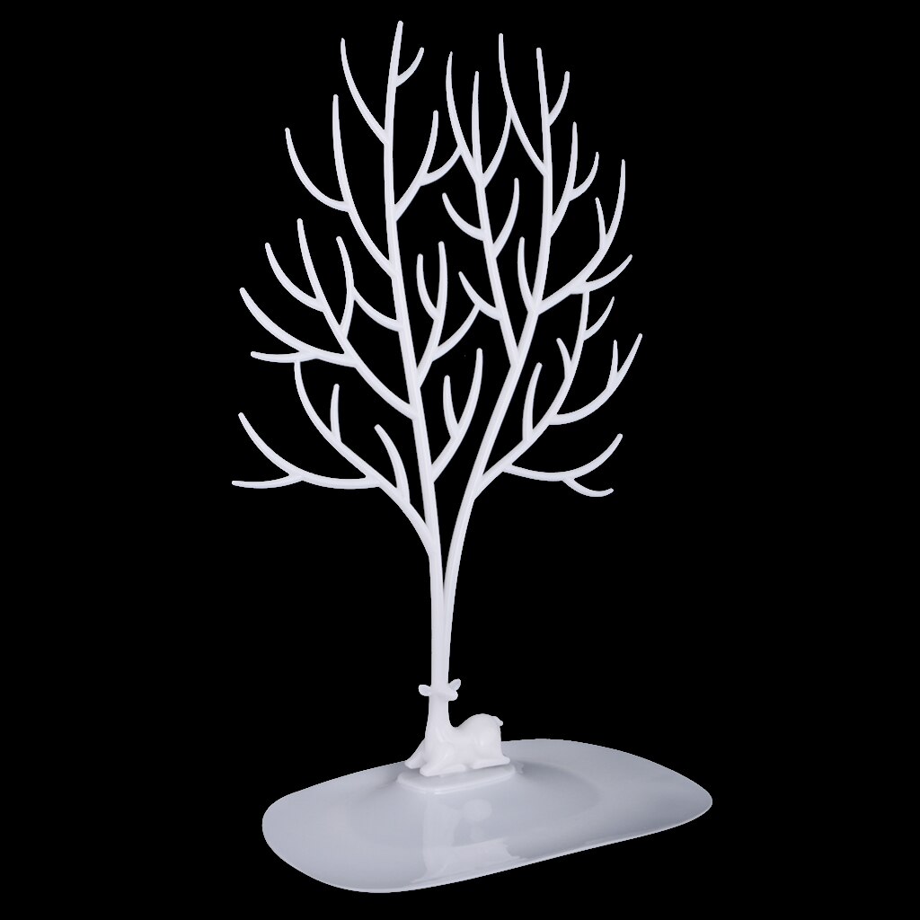 Herten Gewei Oorbel Houder Ketting Opknoping Sieraden Display Tree Organizer: WHITE