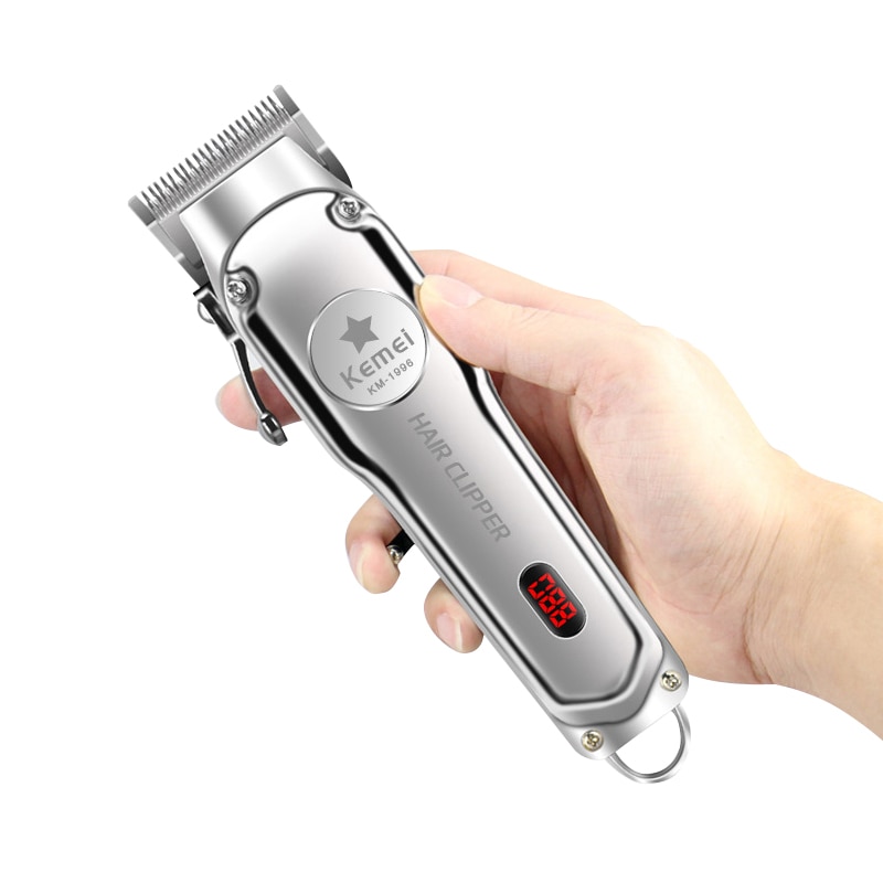 Kemei KM-1996 Professionele Kapper Tool Retro Olie Hoofd Elektrische Clipper Full Metal Body High Power Elektrische Push Haar Trimmers: Default Title
