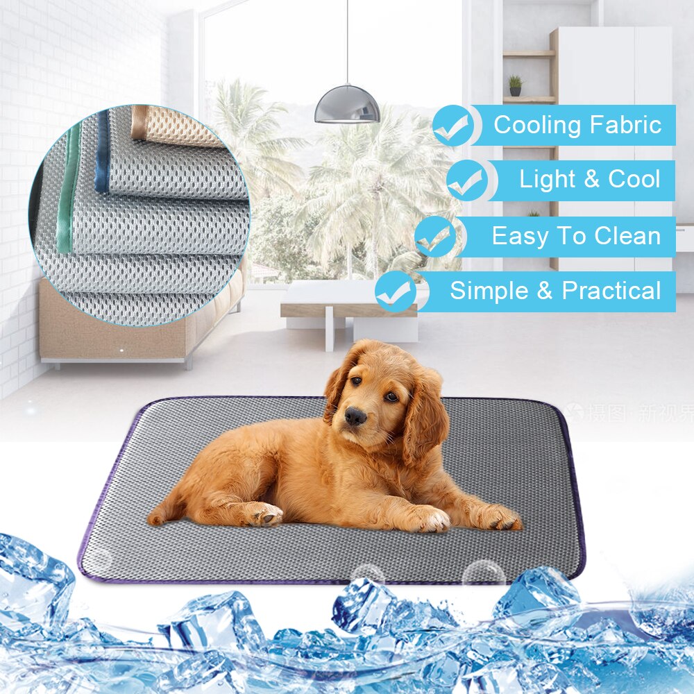 Polyester Pet Dog Slaapmat Huisdier Water Absorberende Pad Waterdicht Zomer Hond Cooling Pee Pad Ademend