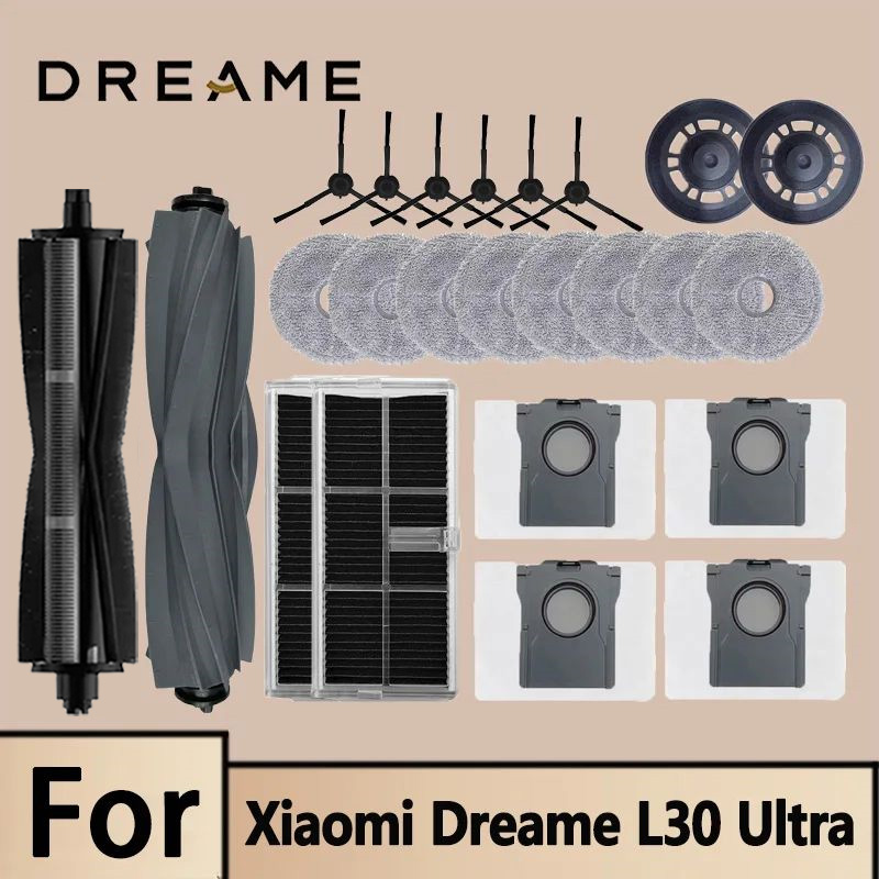 Dreame Mova E30 Ultra / Trouver E30 Ultra Robot aspirador accesorio cepillo lateral principal filtro Hepa paños de fregona bolsa de polvo de repuesto