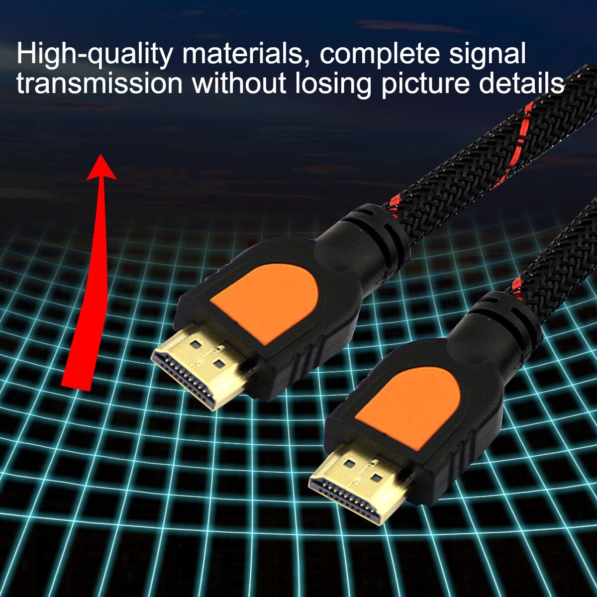 1 Foot short HDMI Cable for HD TV 3D 1080p One Feet HDMI 1.4 braided gold