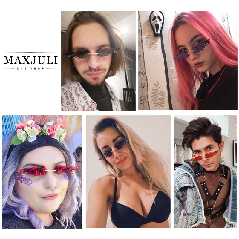 Maxjuli fire zonnebril voor dames en heren, randloze golfzonnebril, metalen kappen voor vintage spiegelbrillen, uv-bescherming, gafas 8070