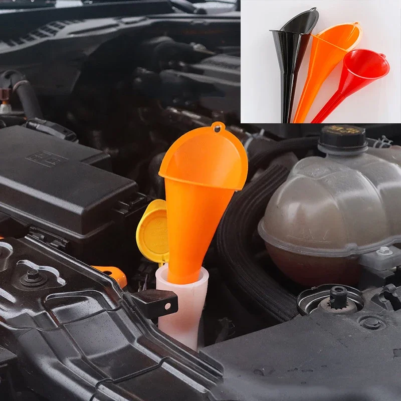Embudo de vástago largo para coche, herramientas de llenado de combustible y aceite de gasolina, embudo de aceite de plástico antisalpicaduras, herramientas de repostaje de motocicleta, accesorios para automóviles