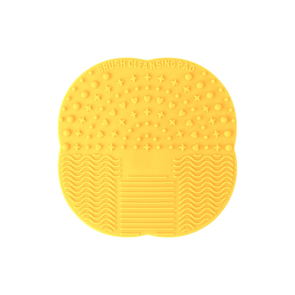 Neue 1PC Silikon machen-hoch Pinsel Reiniger Pad Waschen Pinsel Gel Reinigung matt Stiftung Pinsel Reiniger Kosmetische machen-hoch-Werkzeug: Gelb