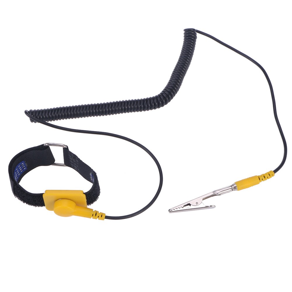 Anti-Statische Polsband Verstelbare Aarding Polsband Band: Black Yellow