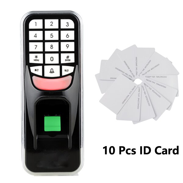Fingerprint Password Key Lock Access Control Machine Biometric electronic door lock RFID reader scanner system: AC And 10 Cards