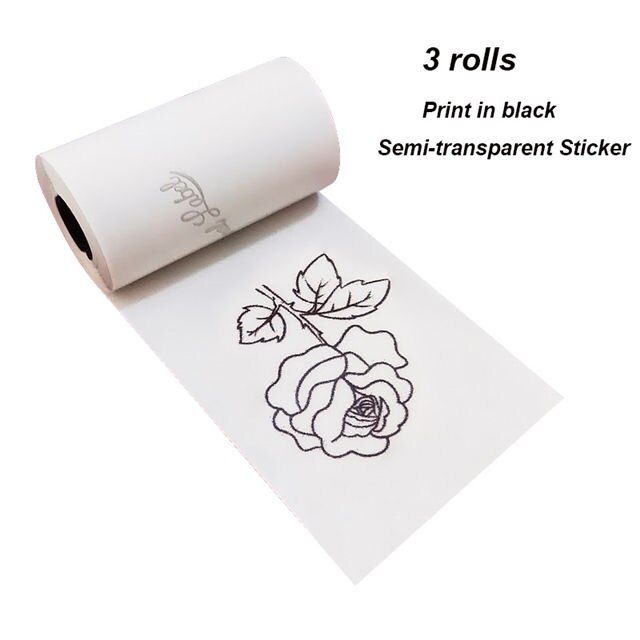 Papier auto-adhésif thermique 57mm, papiers d'étiquettes imprimables pour imprimante de poche M02/M02S/M02Pro, papier Photo autocollant pour iphone: Translucent frosted