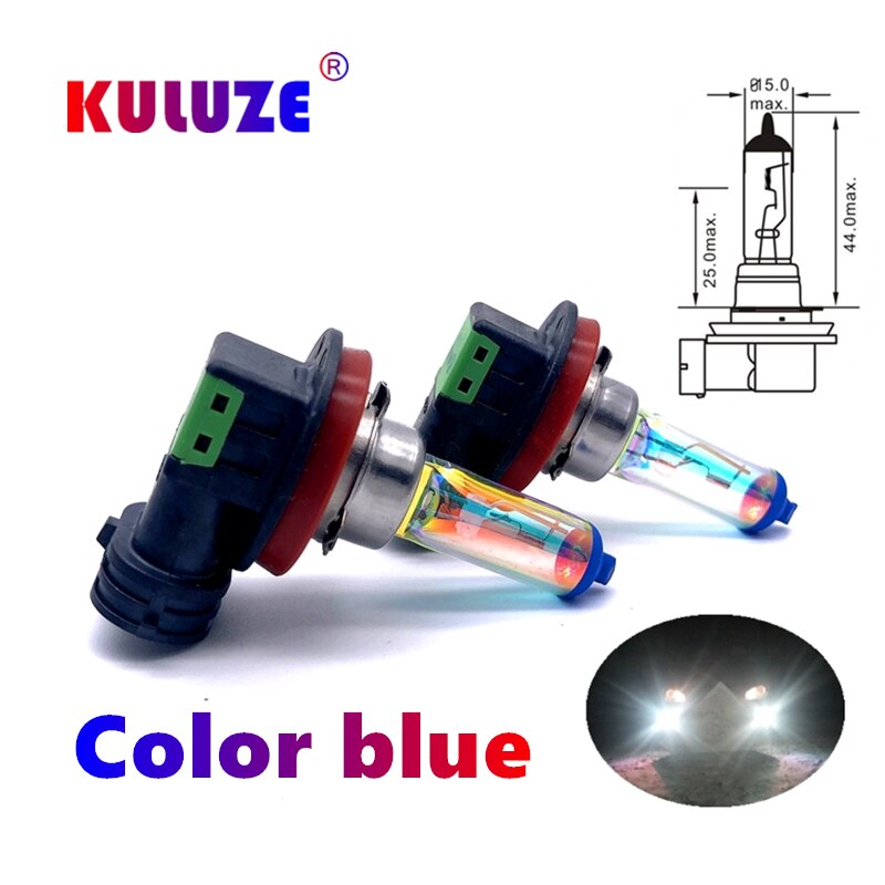 2 Pcs H11 Rainbow Blue Plasma PGJ9-2 Auto Quartz Halogeenlamp Mistlamp 12V55W Automobiel Koplamp
