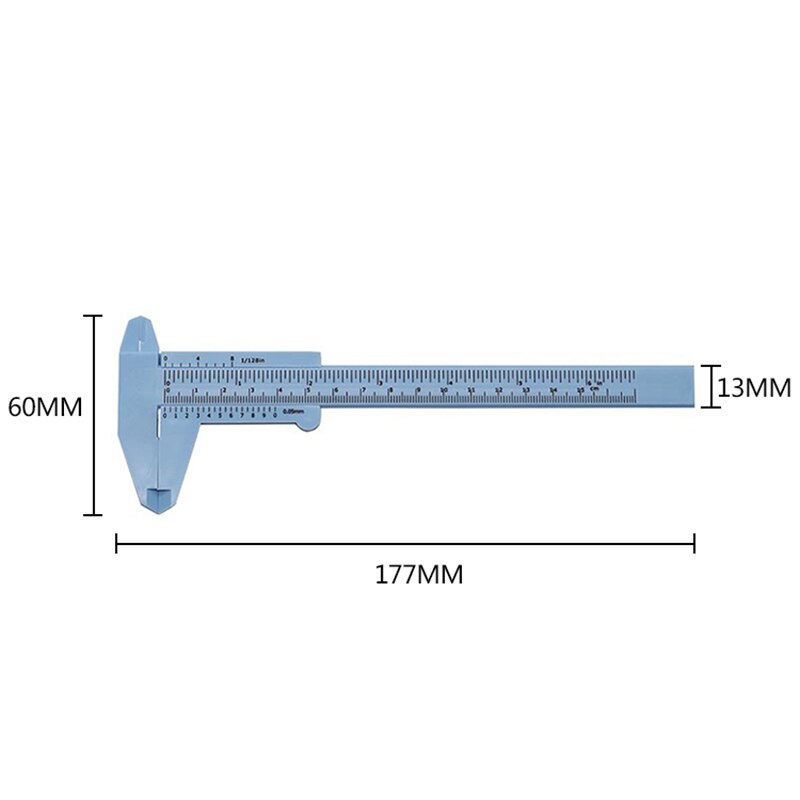 Mini lineal gør-det-selv-model fremstilling 1 stk 150mm mini-plastik nornemåler skydemåler værktøj lineal mikrometer elev: Lyseblå 0-150mm