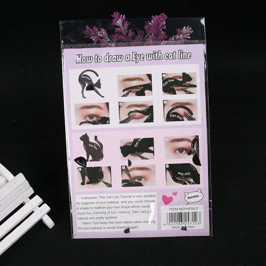 2 pièces/ensemble à la femmes chat ligne yeux maquillage Eyeliner Unique pochoirs modèles outils de maquillage Kits pour yeux Eyeliner outils